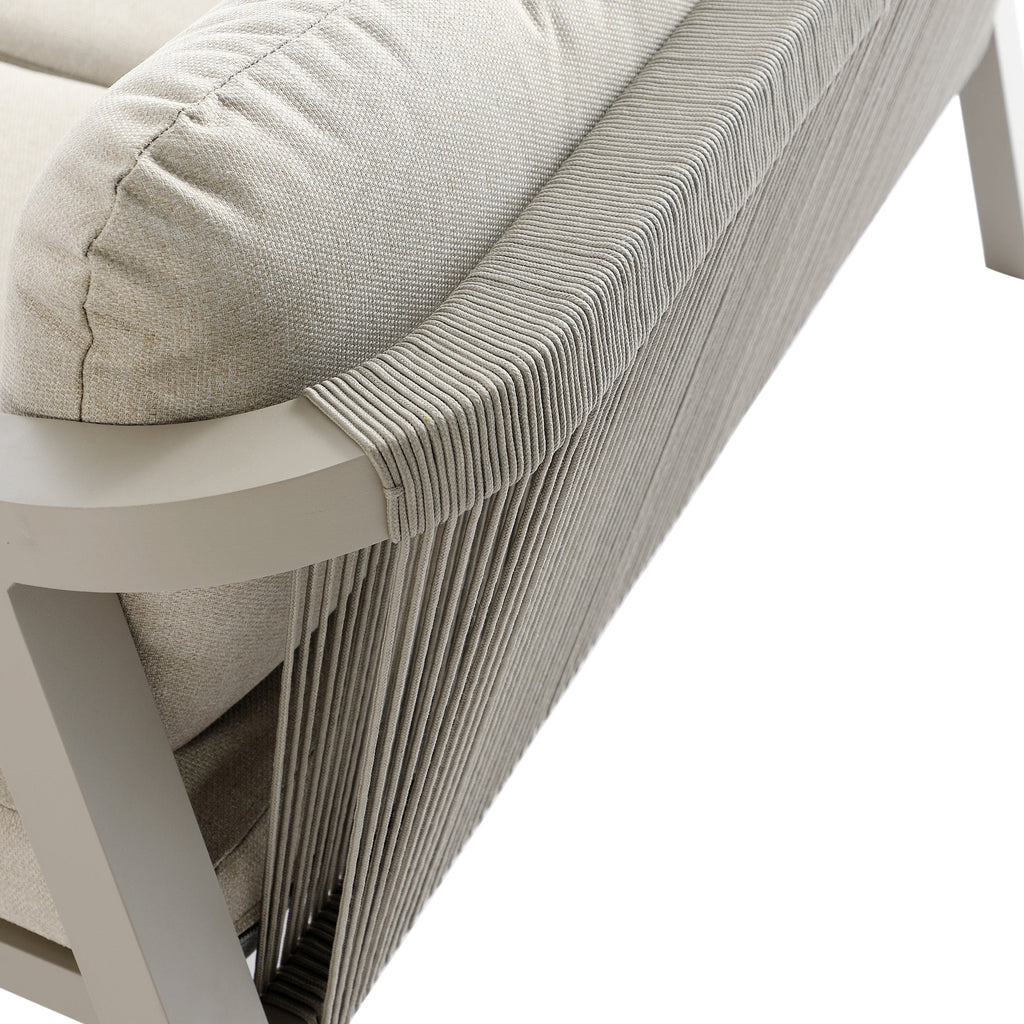 Manresa Rope 5-Seater Firepit Sofa Set, Taupe and Beige