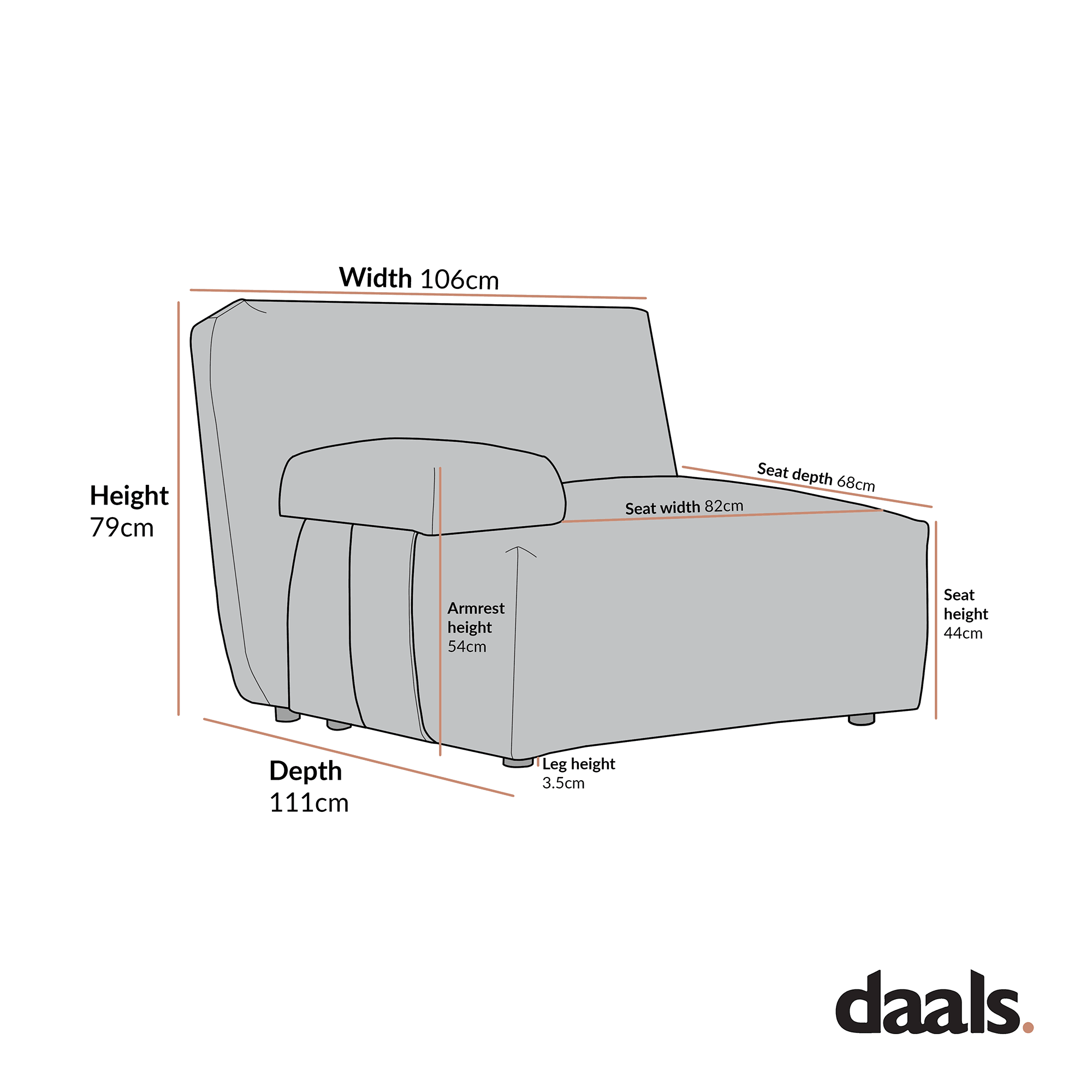 Carlyle Beige Cotton Blend Modular Sofa, Side Seat