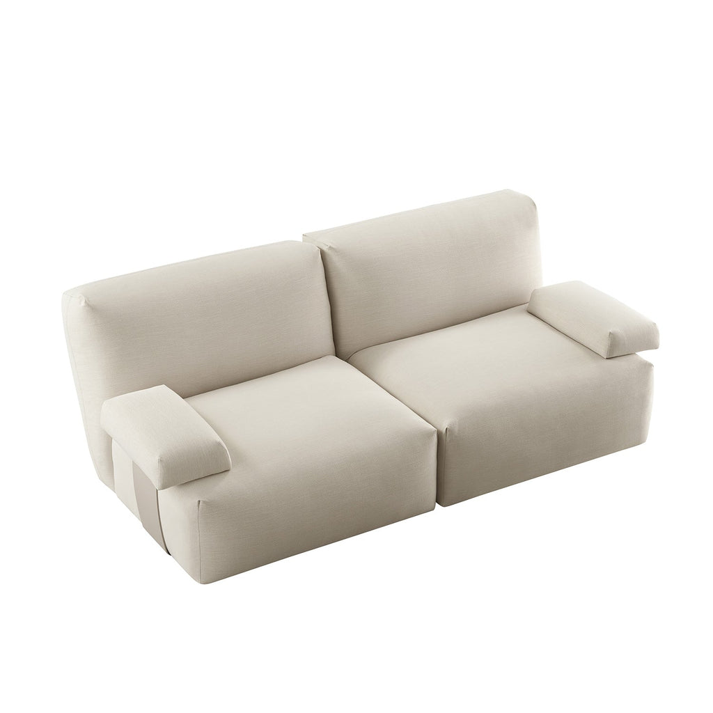 Carlyle Beige Cotton Blend Modular Sofa, 2-Piece
