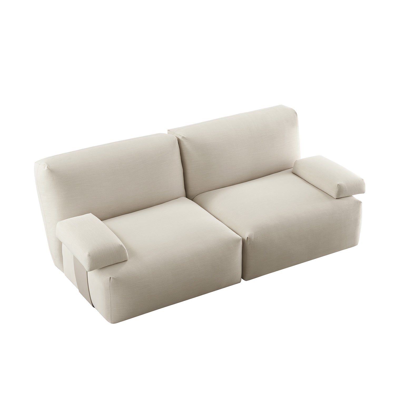 Carlyle Beige Cotton Blend Modular Sofa, 2-Piece