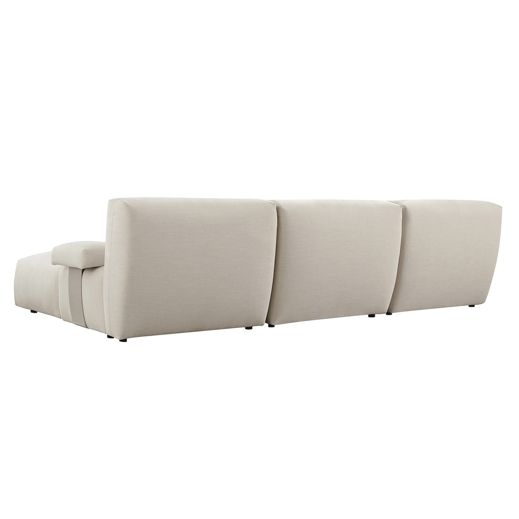 Carlyle Beige Cotton Blend Modular Sofa, 3-Piece Chaise