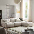 Carlyle Beige Cotton Blend Modular Sofa, 3-Piece Chaise
