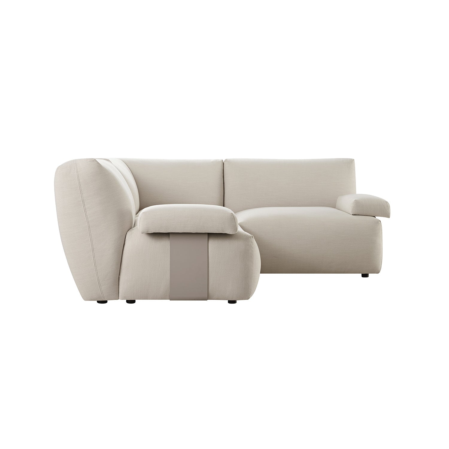 Carlyle Beige Cotton Blend Modular Sofa, Compact Corner Set