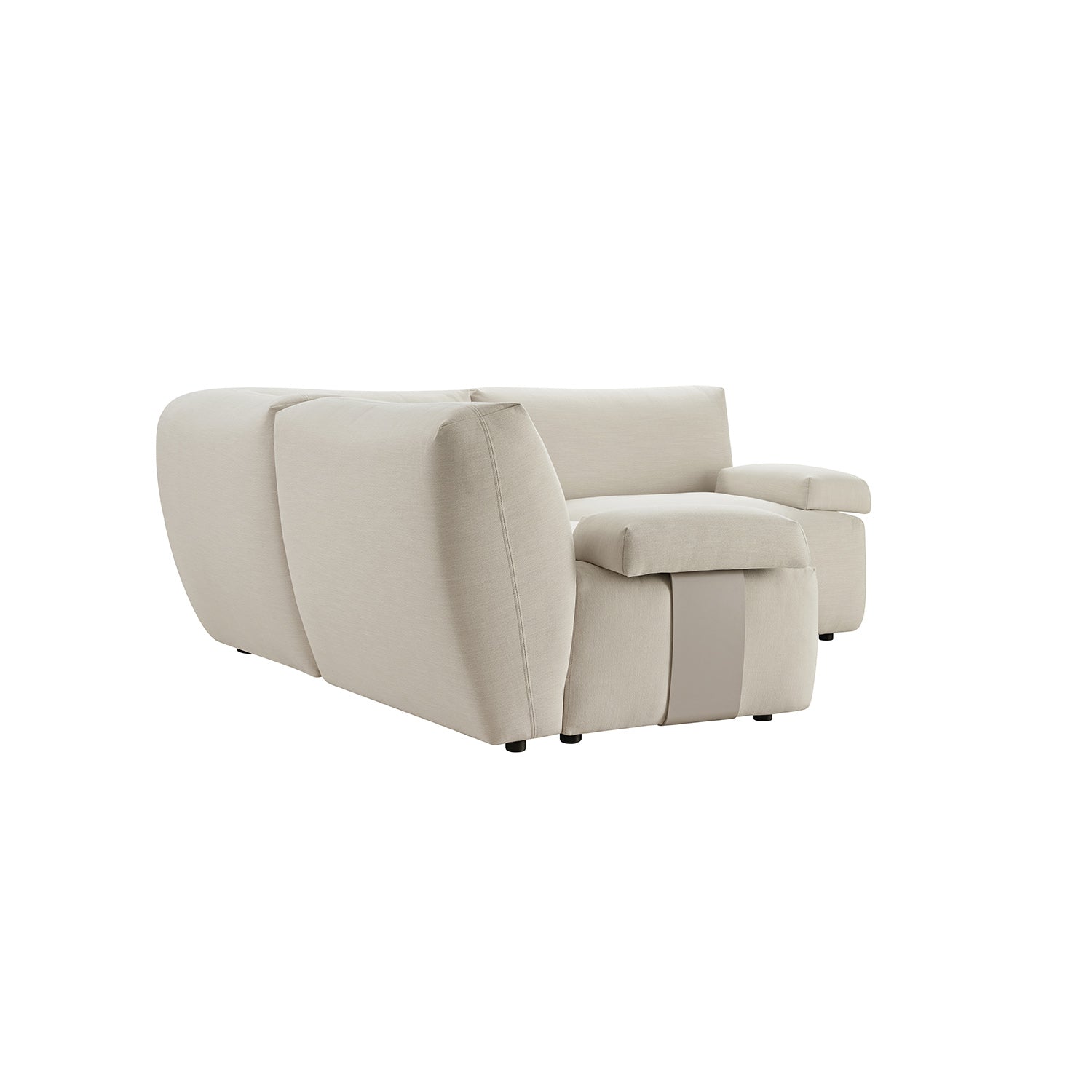Carlyle Beige Cotton Blend Modular Sofa, Compact Corner Set