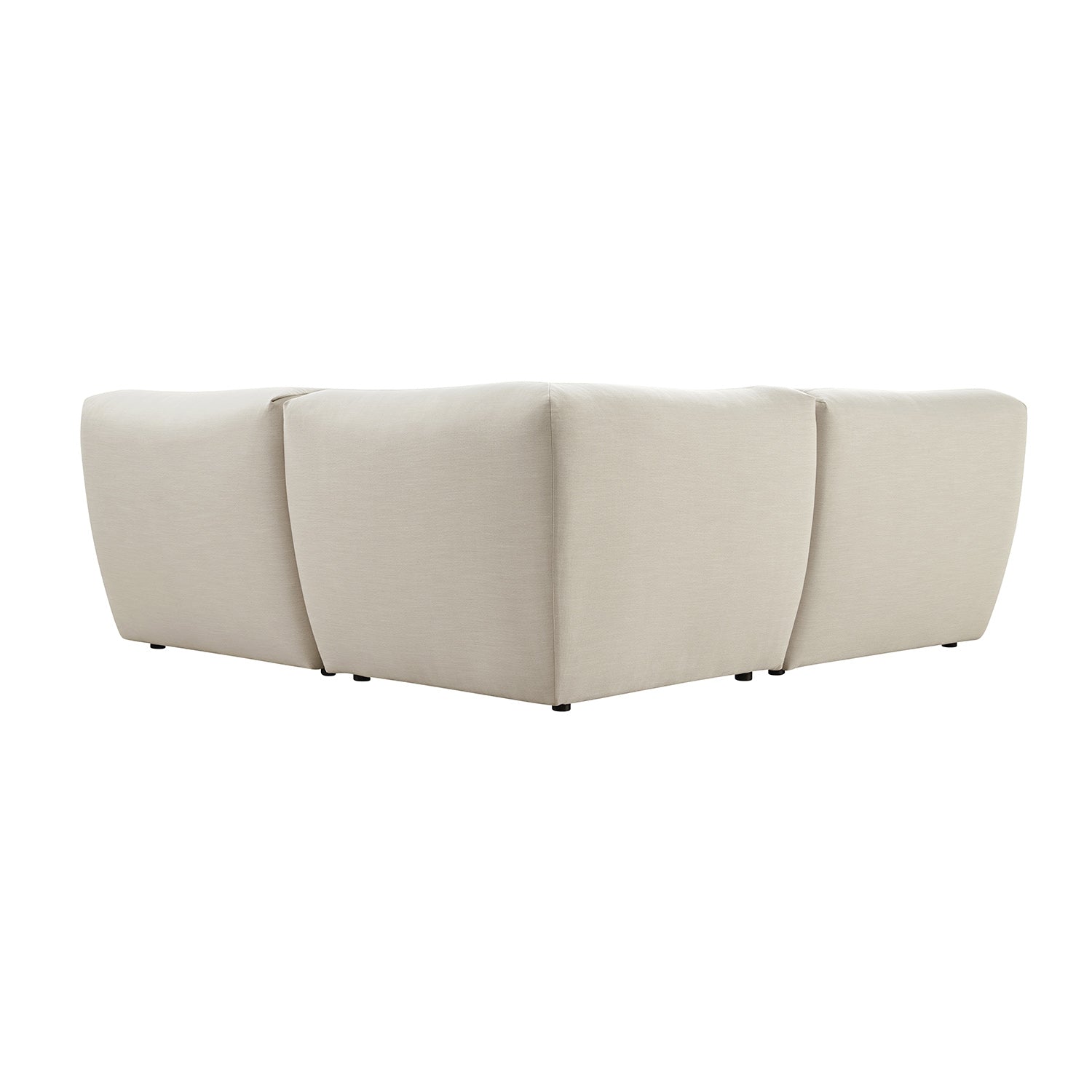 Carlyle Beige Cotton Blend Modular Sofa, Compact Corner Set