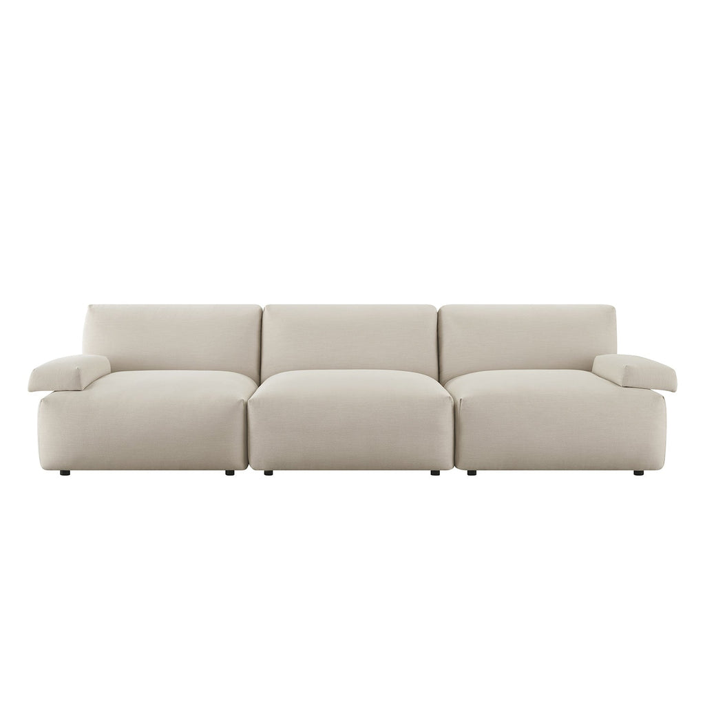 Carlyle Beige Cotton Blend Modular Sofa, 3-Piece