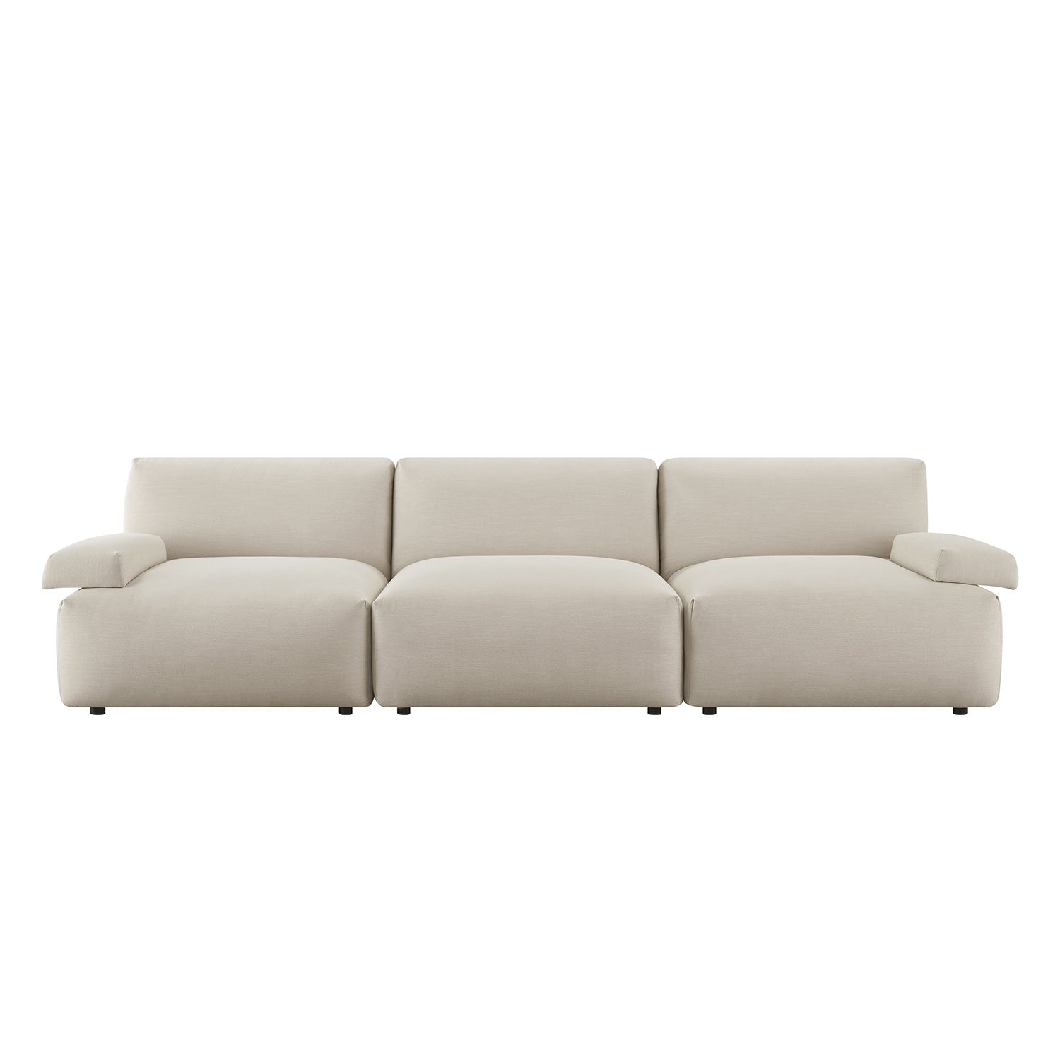 Carlyle Beige Cotton Blend Modular Sofa, 3-Piece