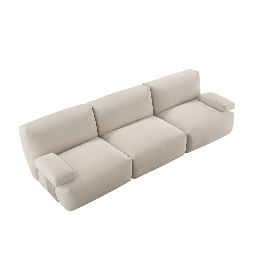 Carlyle Beige Cotton Blend Modular Sofa, 3-Piece