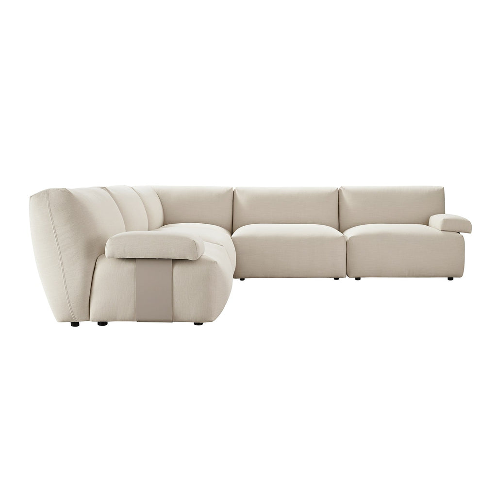 Carlyle Beige Cotton Blend Modular Sofa, Large Corner Set
