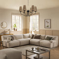 Carlyle Beige Cotton Blend Modular Sofa, Large Corner Set