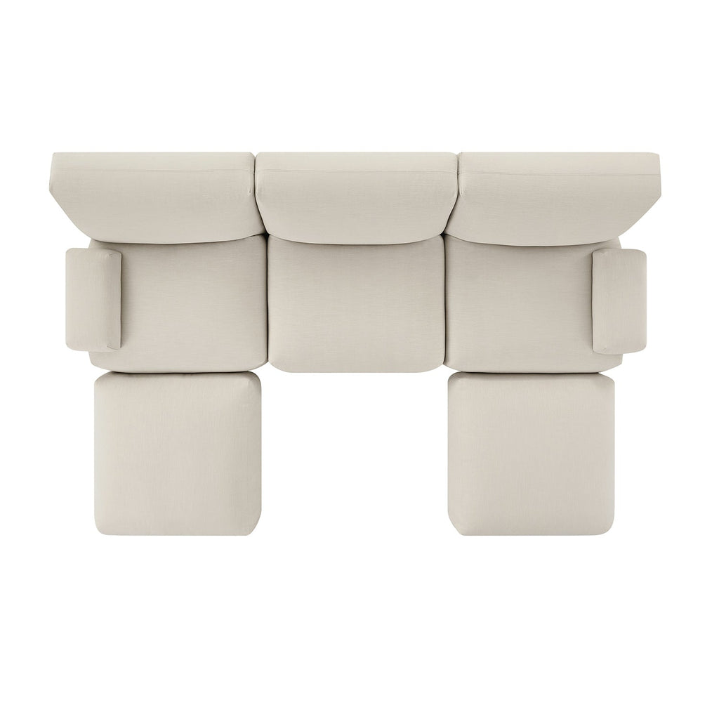 Carlyle Beige Cotton Blend Modular Sofa, 5-Piece U-Shape Set