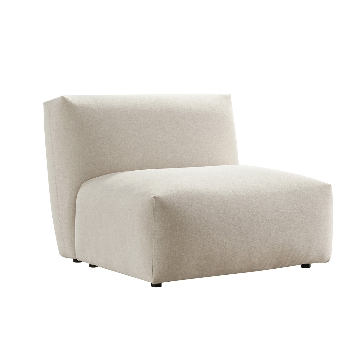 Carlyle Beige Cotton Blend Modular Sofa, Armless Seat