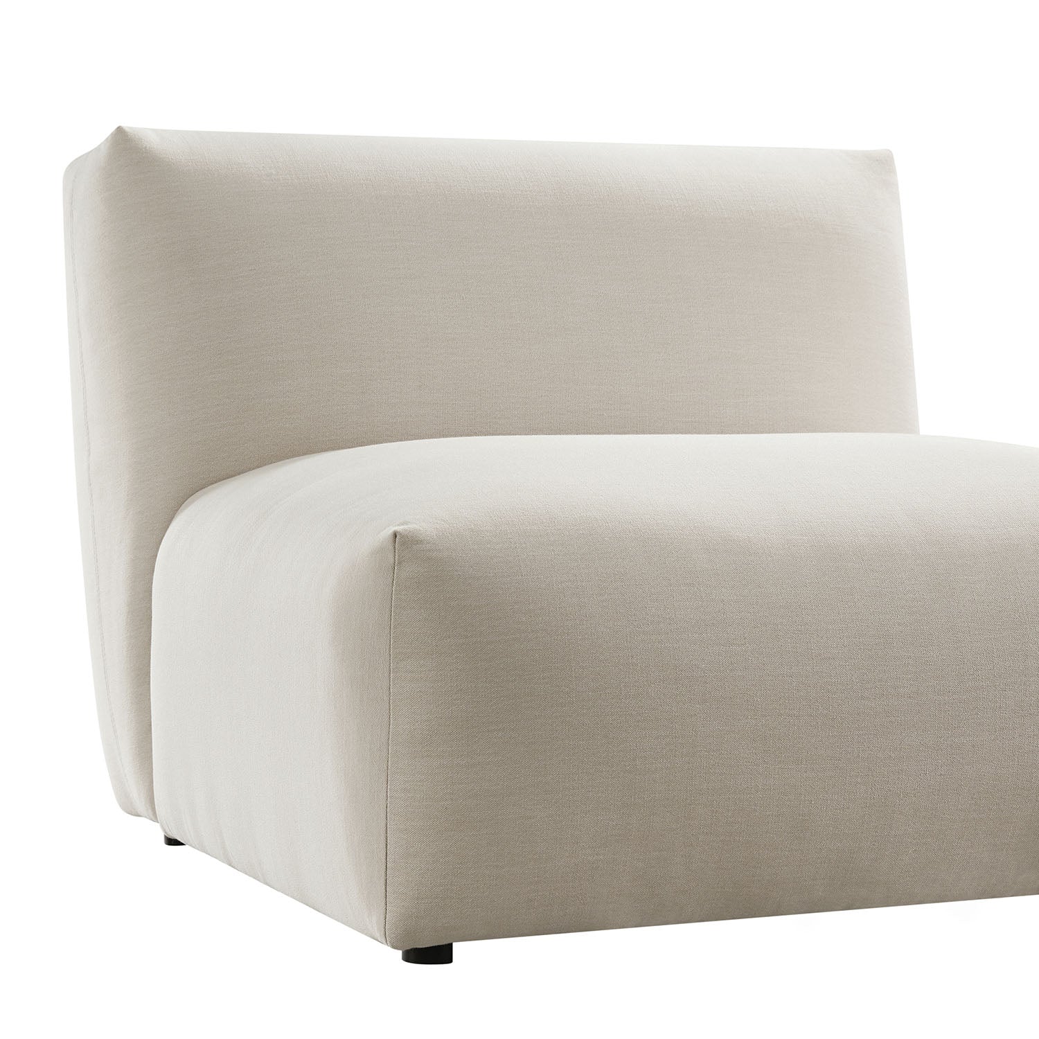 Carlyle Beige Cotton Blend Modular Sofa, Armless Seat