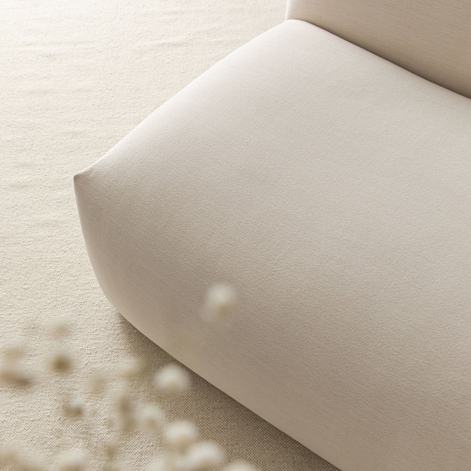 Carlyle Beige Cotton Blend Modular Sofa, Armless Seat