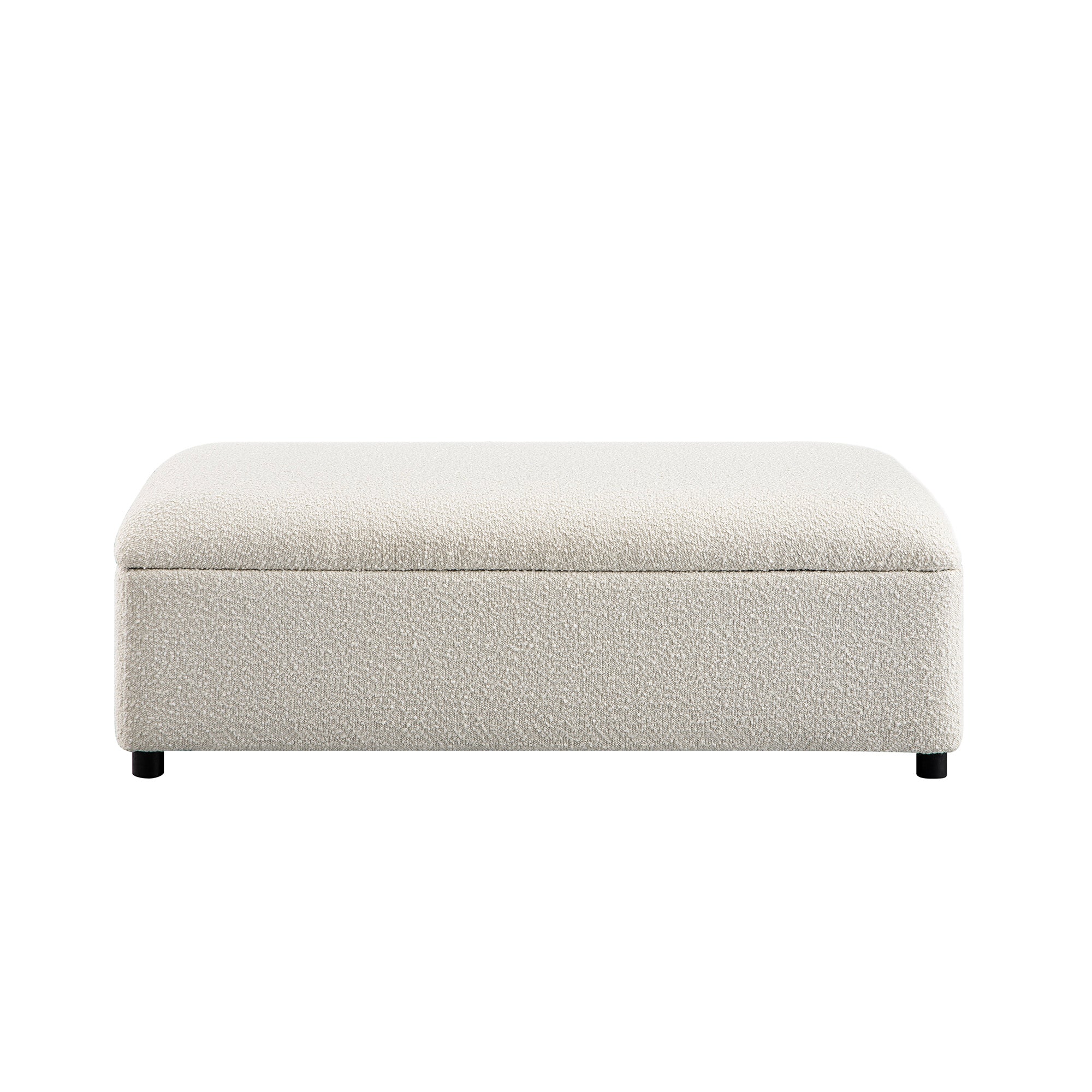 Magda Fold-Out Small Double Bed in an Ottoman, Beige Boucle