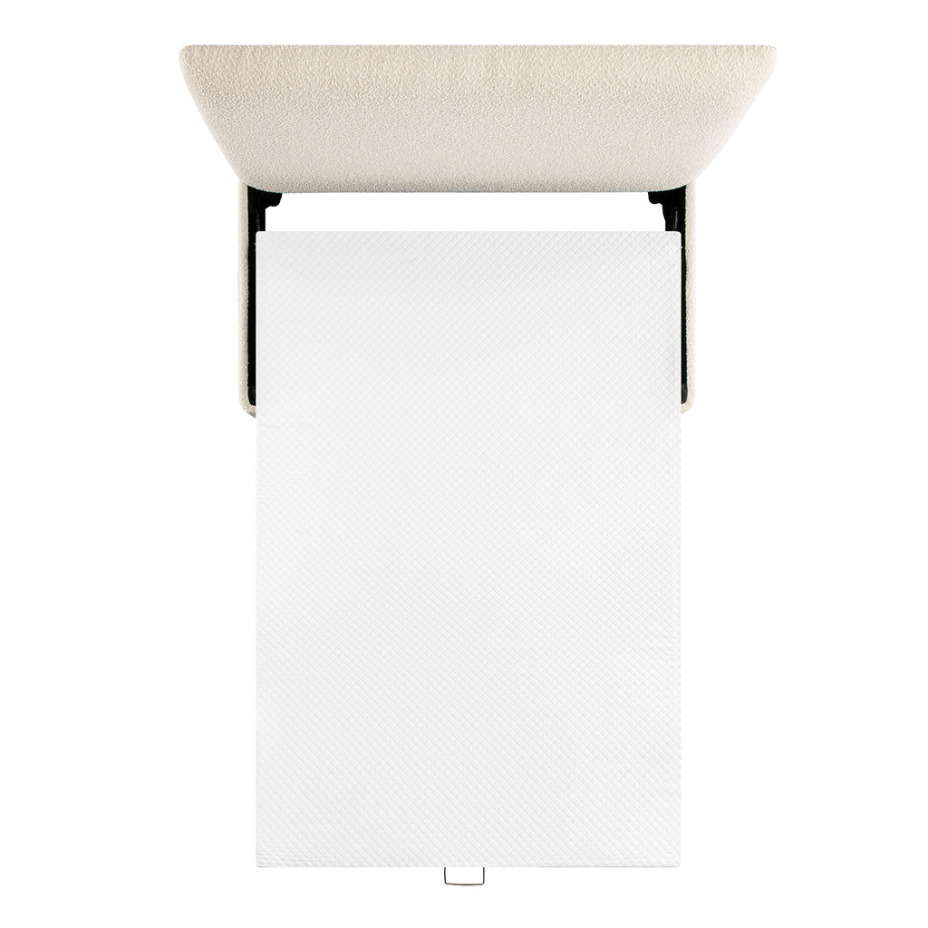 Magda Fold-Out Small Double Bed in an Ottoman, Beige Boucle