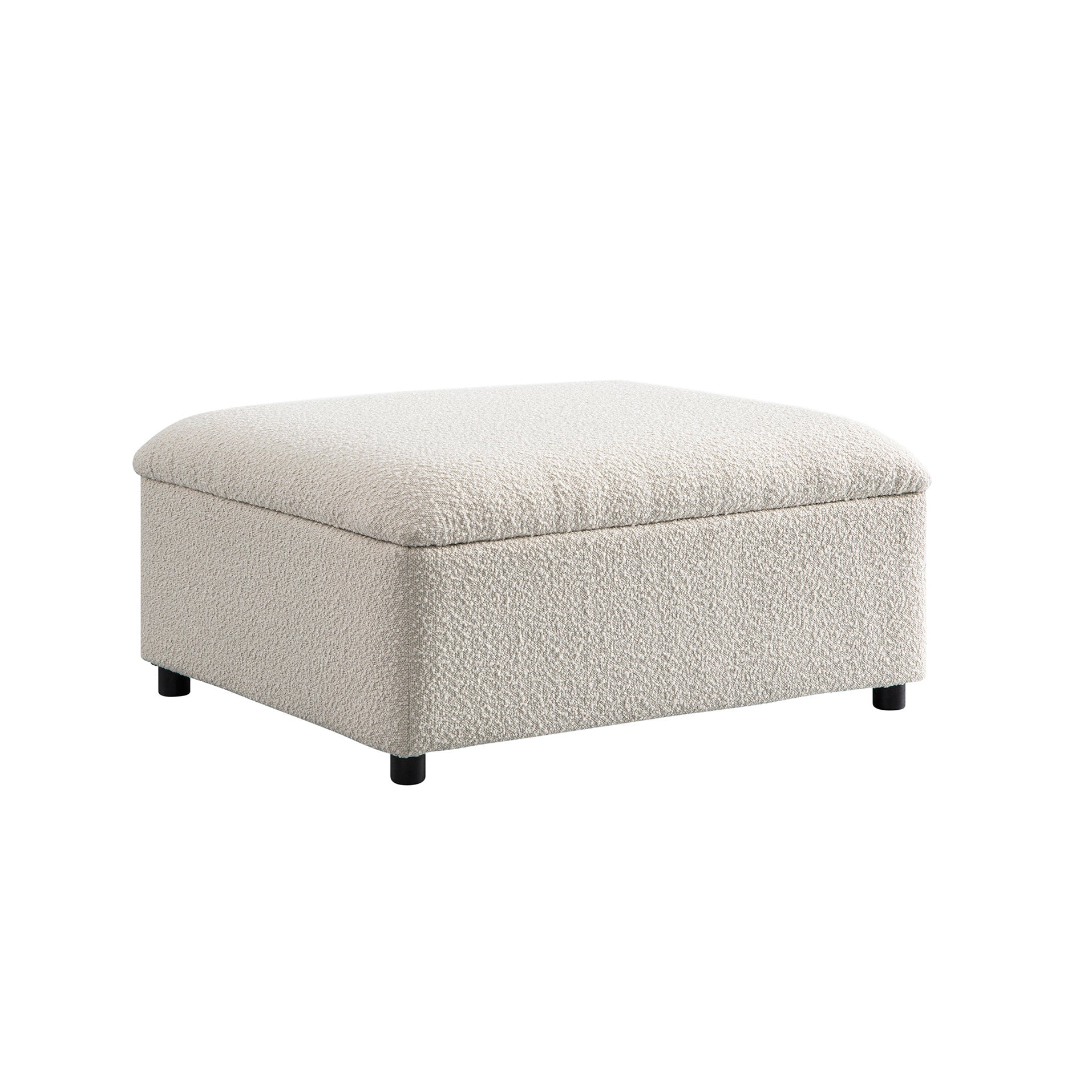 Magda Fold-Out Single Bed in an Ottoman, Beige Boucle