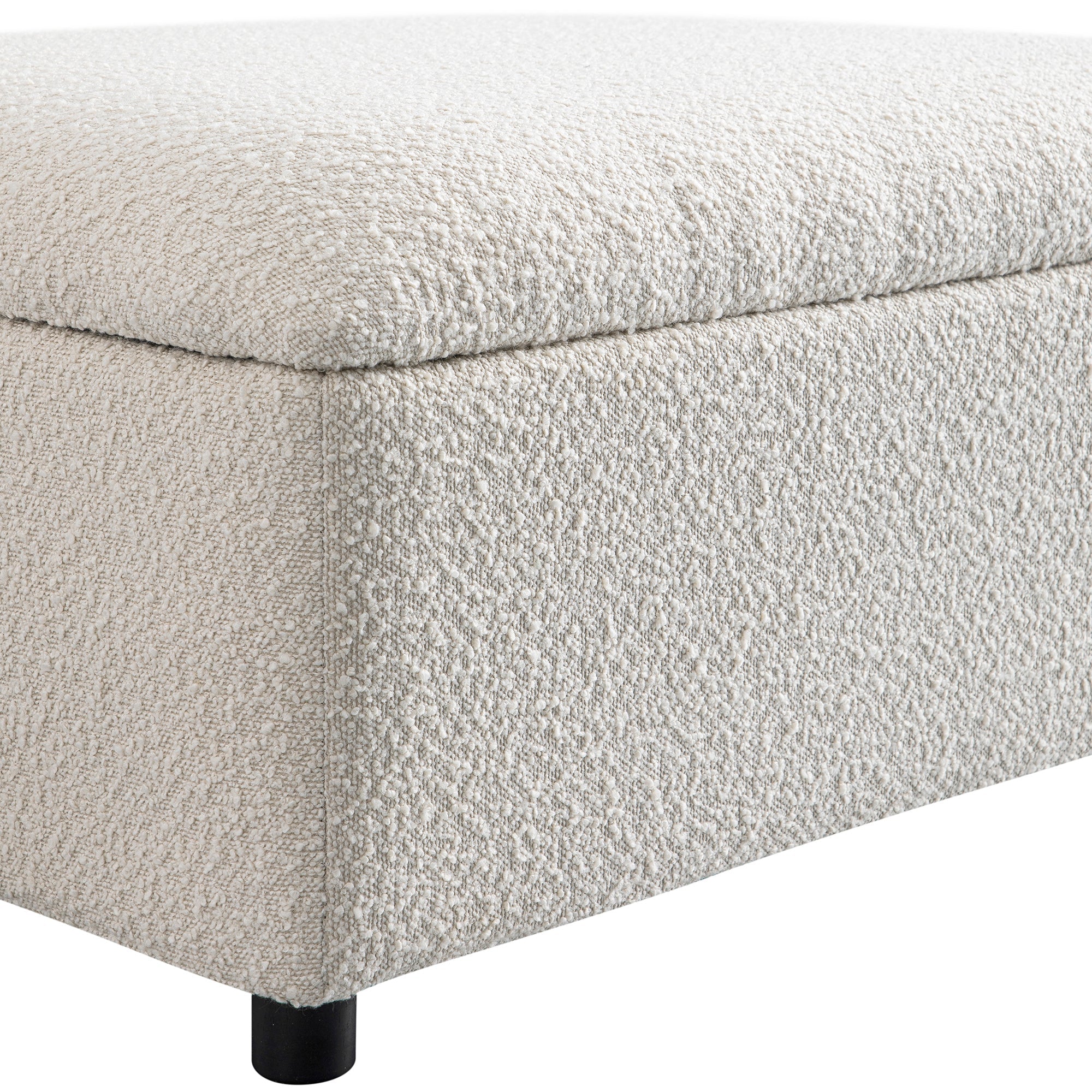Magda Fold-Out Single Bed in an Ottoman, Beige Boucle