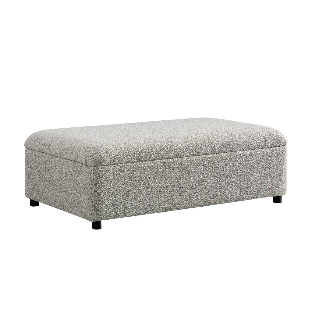 Magda Fold-Out Small Double Bed in an Ottoman, Mist Grey Boucle