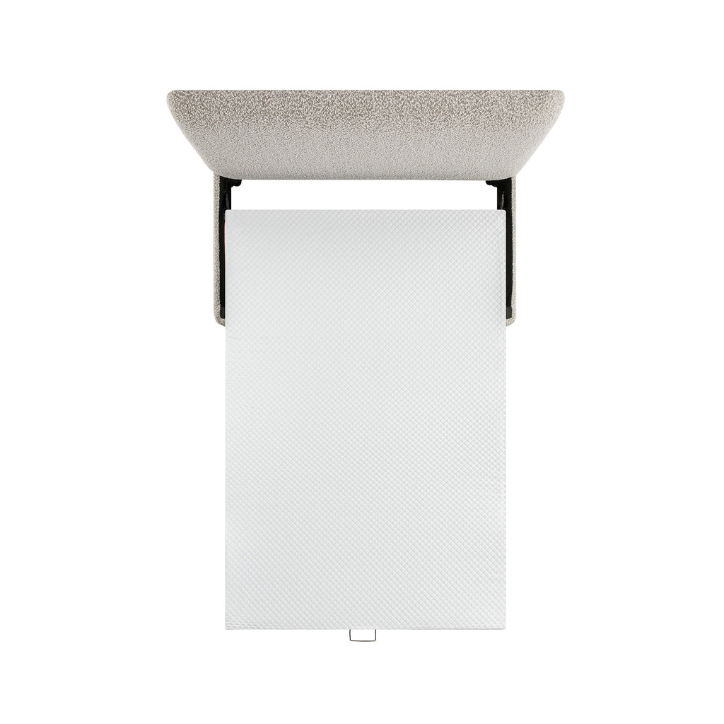 Magda Fold-Out Small Double Bed in an Ottoman, Mist Grey Boucle