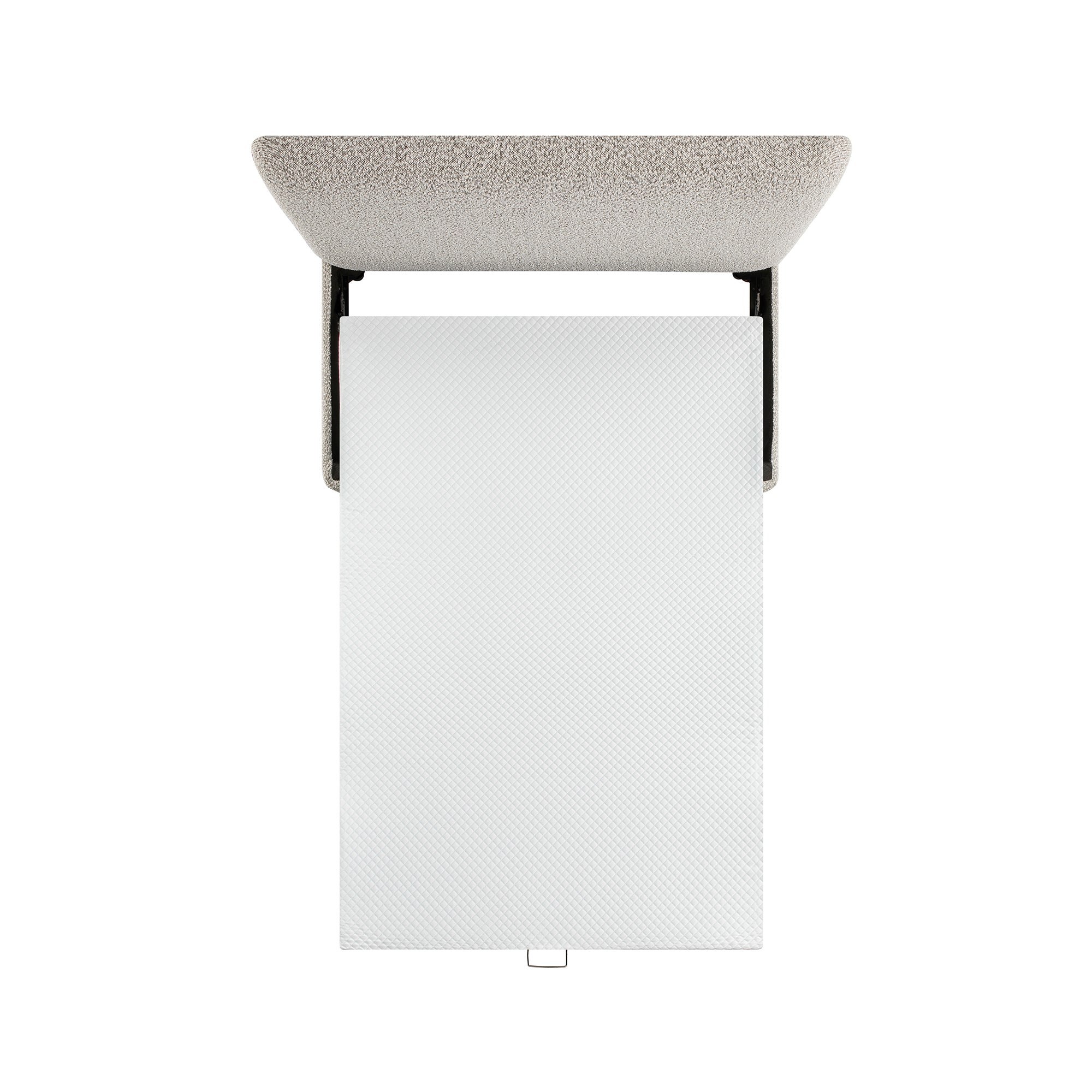 Magda Fold-Out Small Double Bed in an Ottoman, Mist Grey Boucle