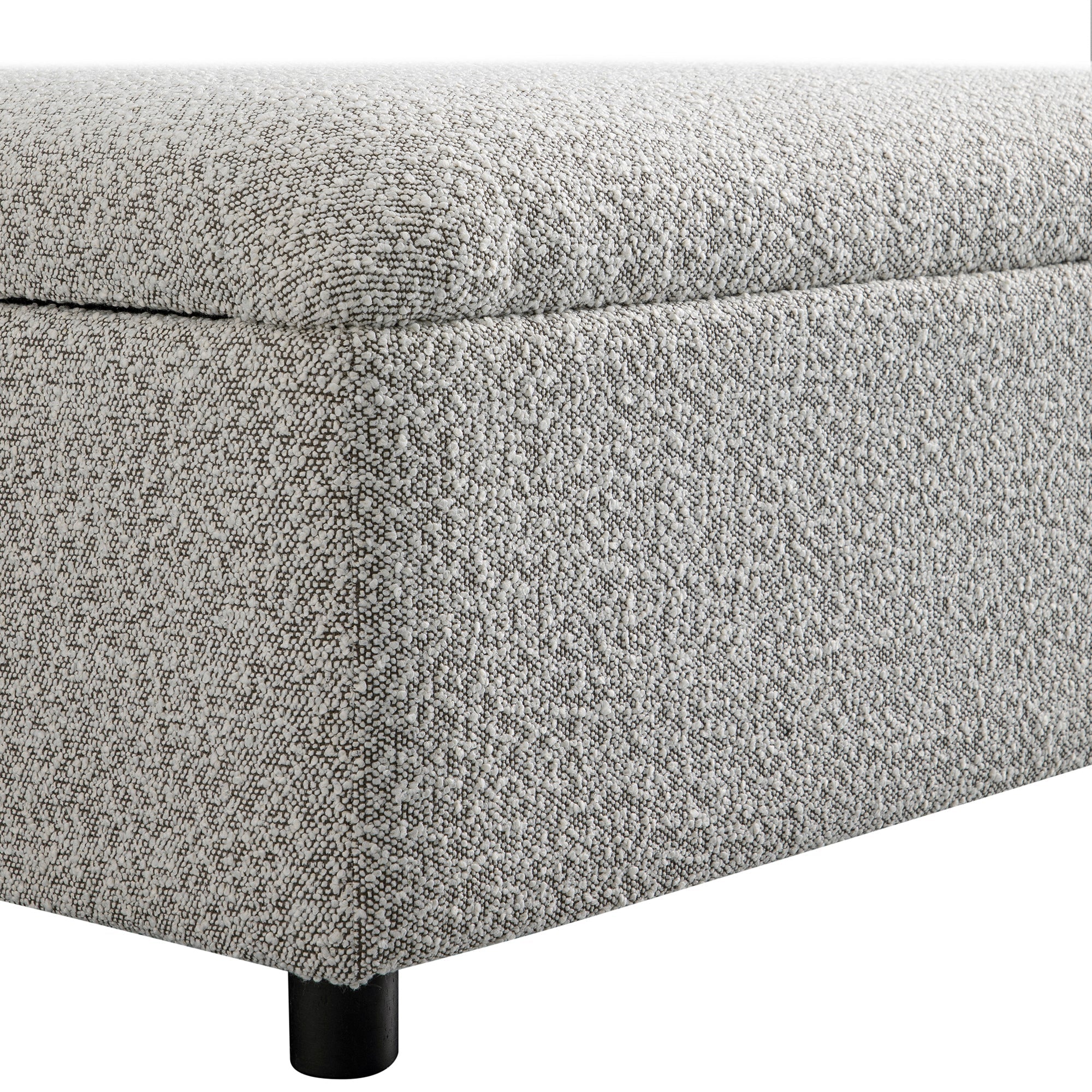 Magda Fold-Out Single Bed in an Ottoman, Mist Grey Boucle