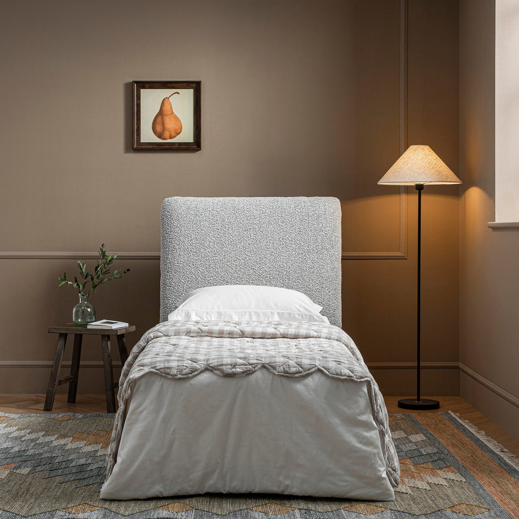 Magda Fold-Out Single Bed in an Ottoman, Mist Grey Boucle
