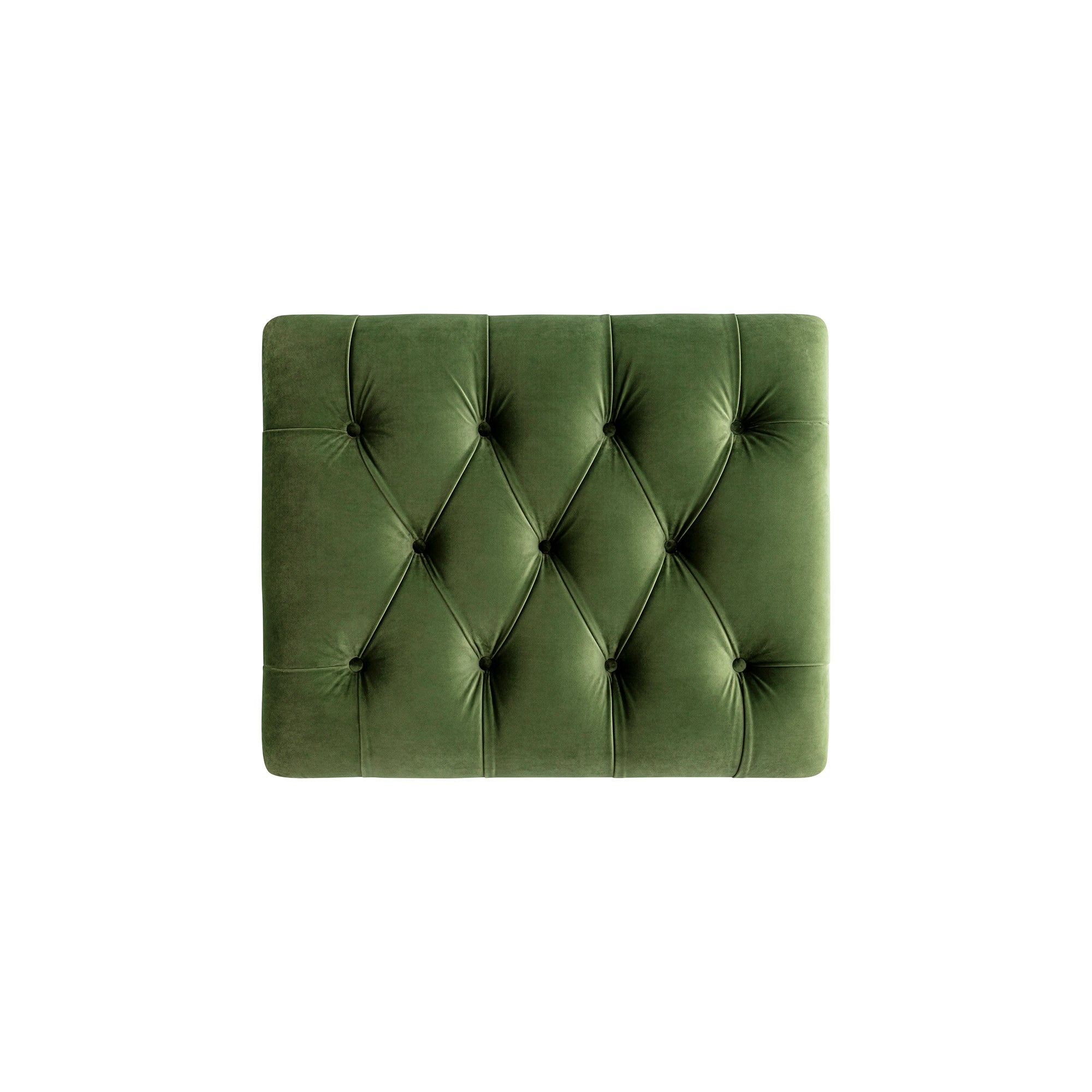 Portland Single Buttoned Fold-Out Bed in Ottoman, Moss Green Velvet