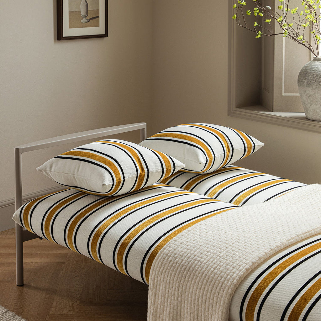 Linea Three Seater Sofa Bed, Amber Striped Chenille