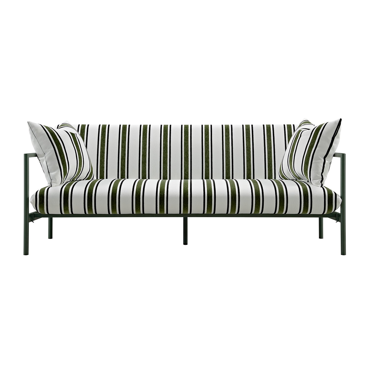 Linea Three Seater Sofa Bed, Forest Green Striped Chenille