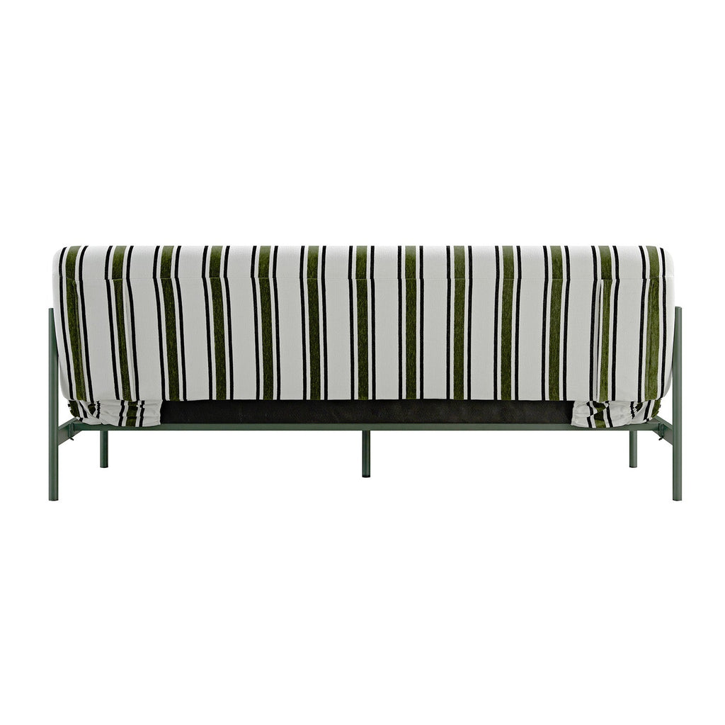 Linea Three Seater Sofa Bed, Forest Green Striped Chenille