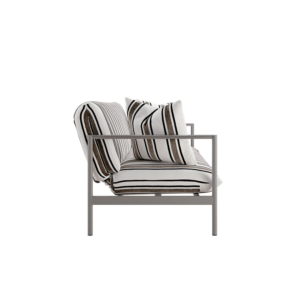 Linea Three Seater Sofa Bed, Taupe Striped Chenille