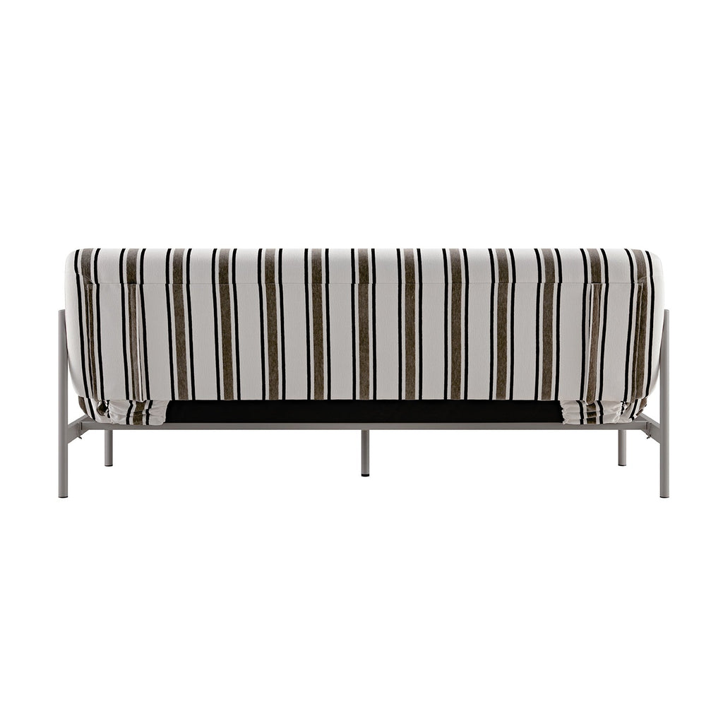 Linea Three Seater Sofa Bed, Taupe Striped Chenille
