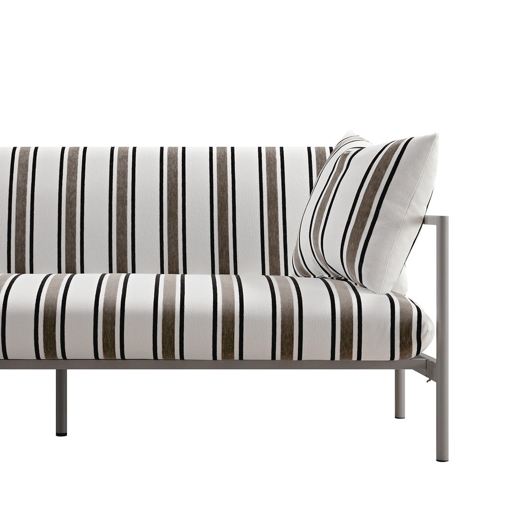 Linea Three Seater Sofa Bed, Taupe Striped Chenille