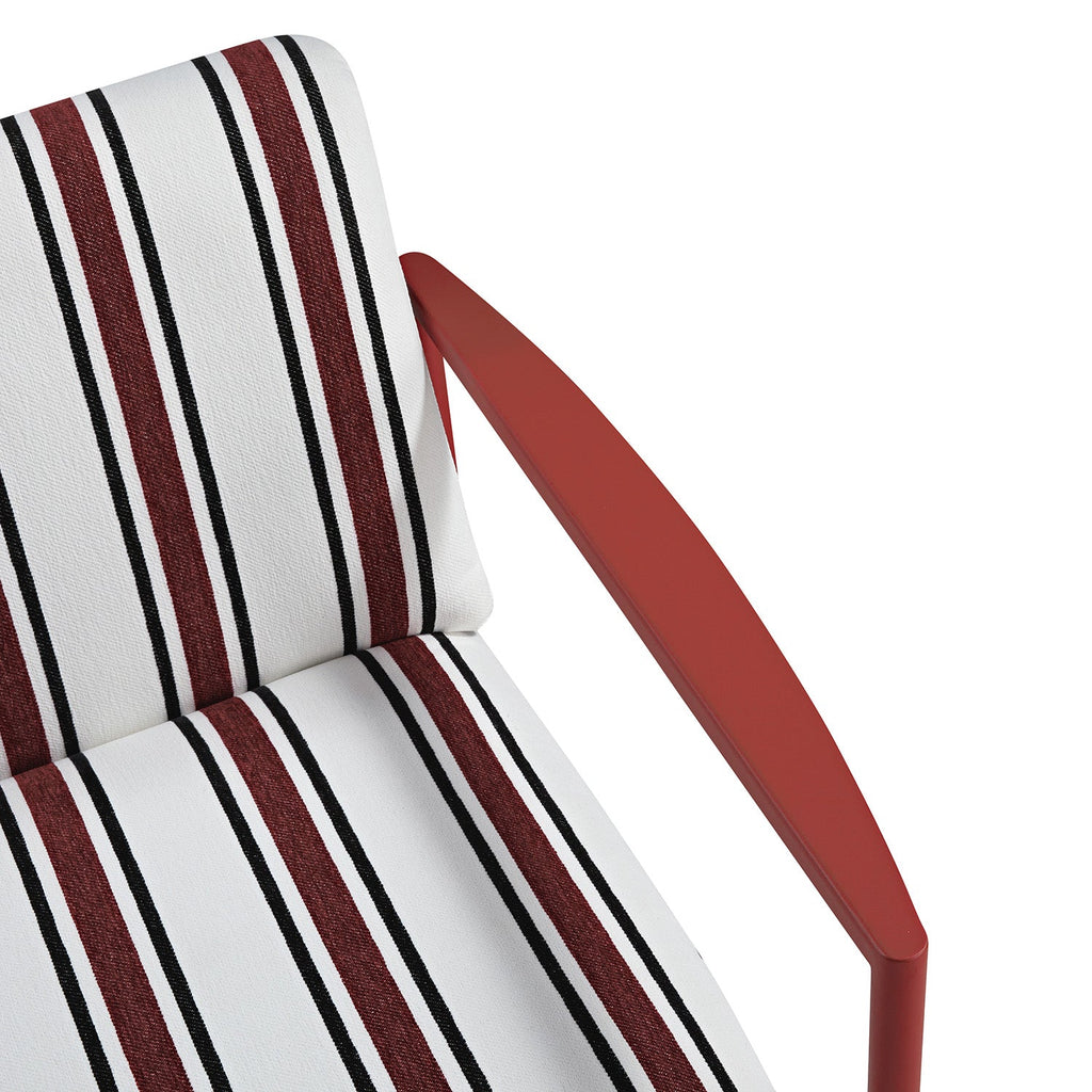 Linea Three Seater Sofa Bed, Maroon Red Striped Chenille
