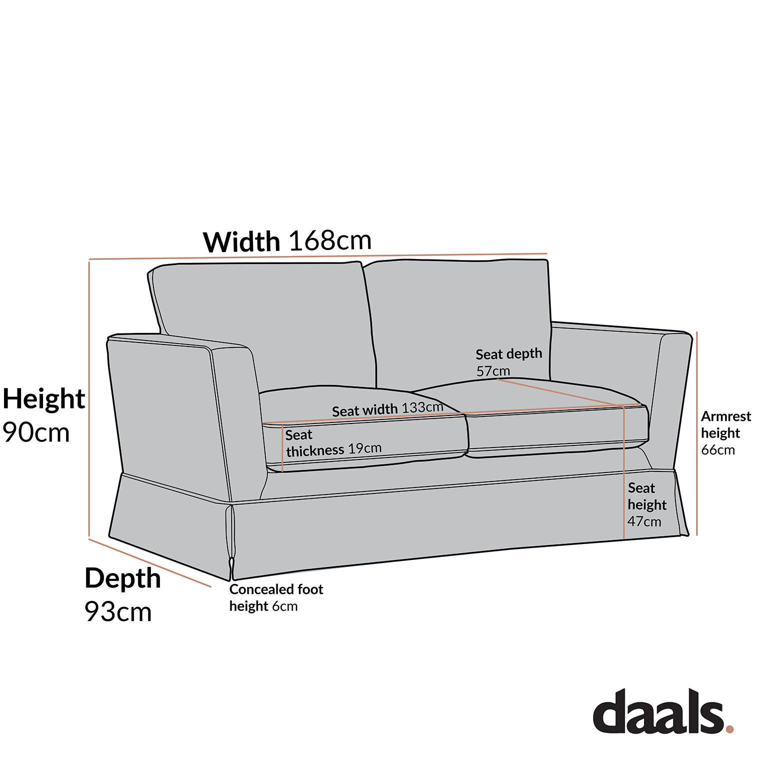 Fitz Skirted 2-Seater Sofa, Sage Striped Linen Blend