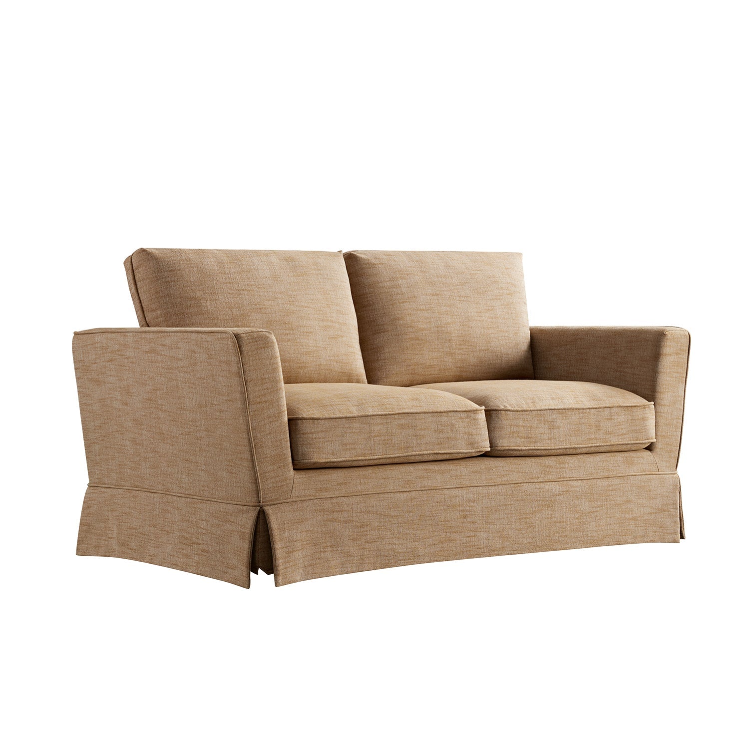 Fitz Skirted 2-Seater Sofa, Apricot Linen Blend