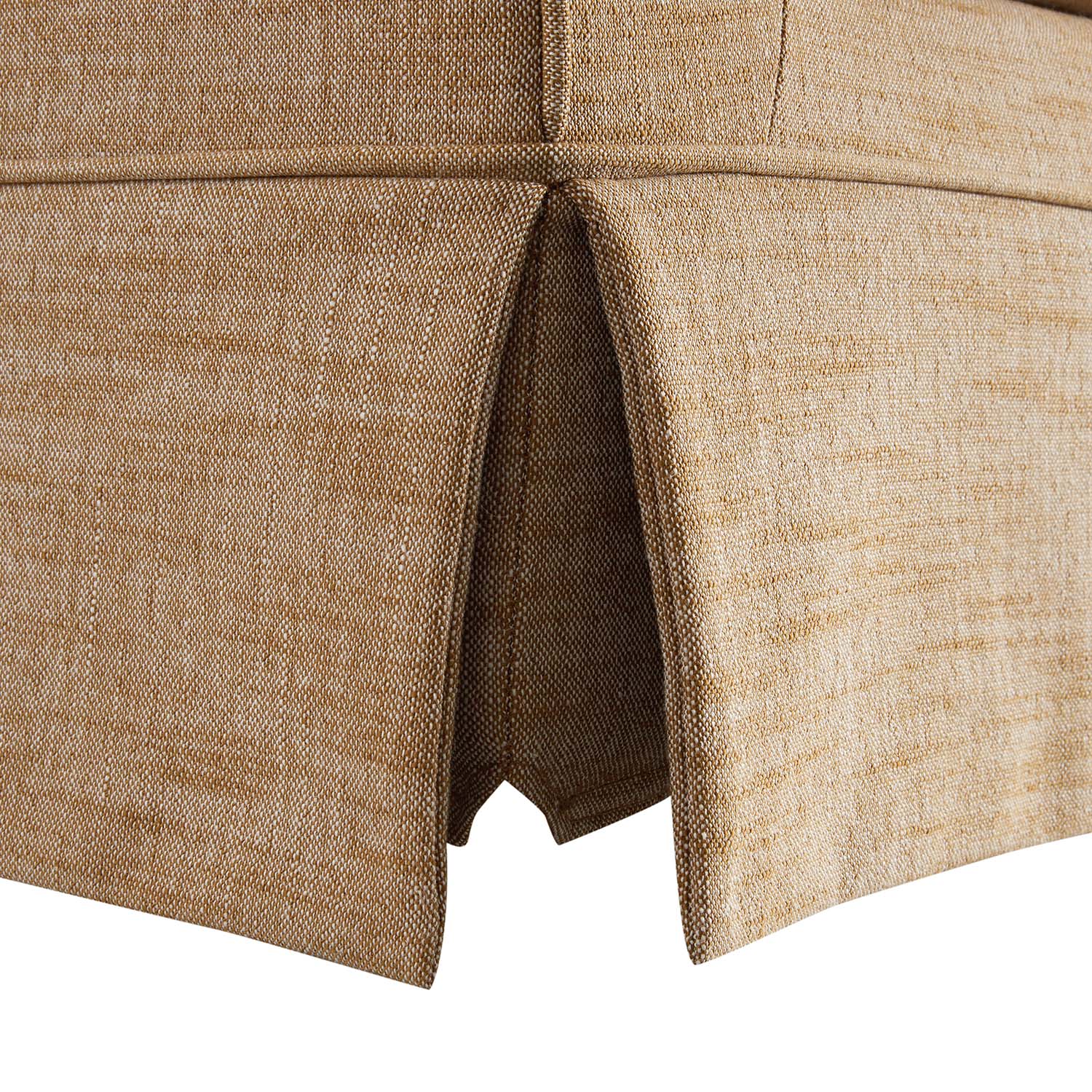 Fitz Skirted Large 3-Seater Sofa, Apricot Linen Blend