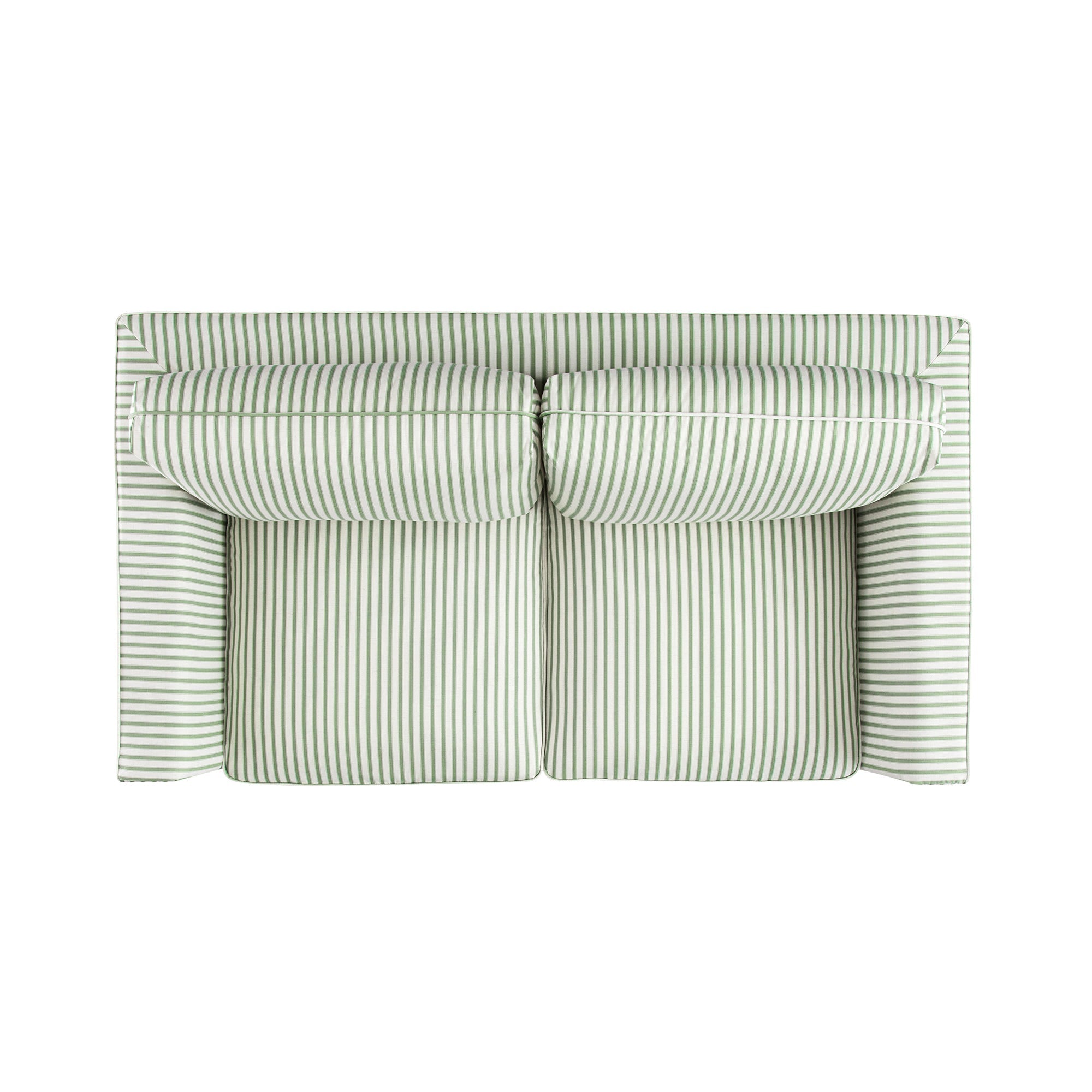 Fitz Skirted 2-Seater Sofa, Sage Striped Linen Blend