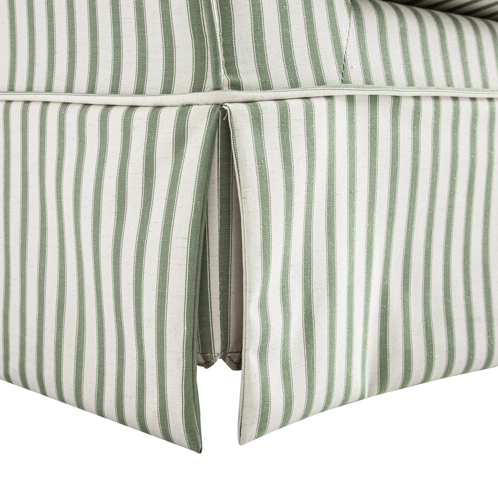 Fitz Skirted 2-Seater Sofa, Sage Striped Linen Blend