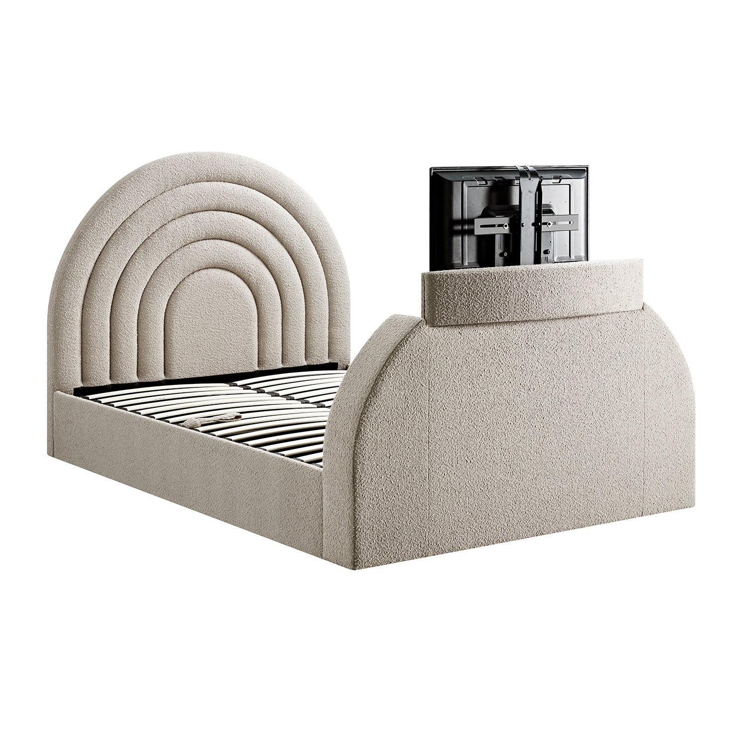 Archer Taupe Boucle Ottoman TV Bed