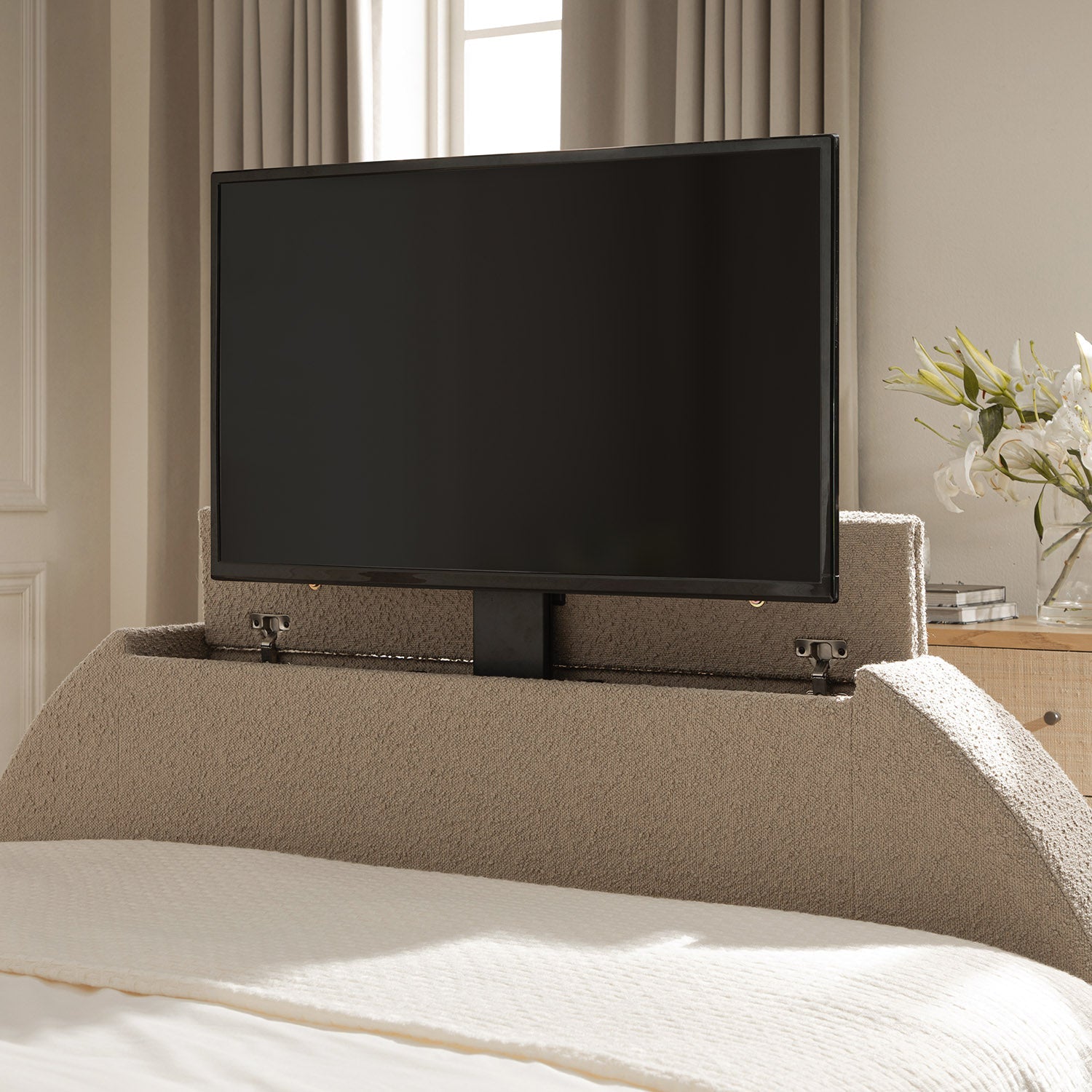 Archer Taupe Boucle Ottoman TV Bed