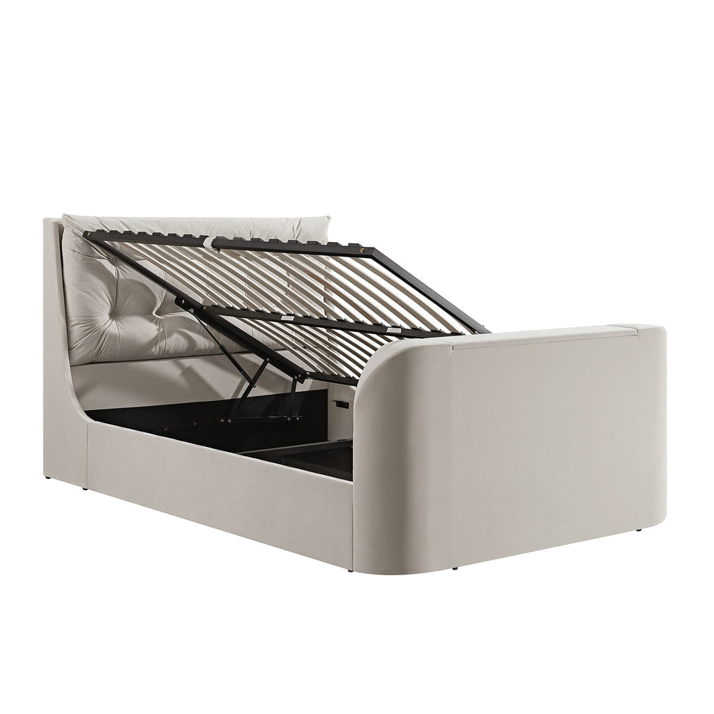 Hadley Champagne Velvet Ottoman TV Bed
