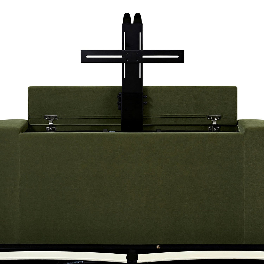Hadley Moss Green Velvet Ottoman TV Bed