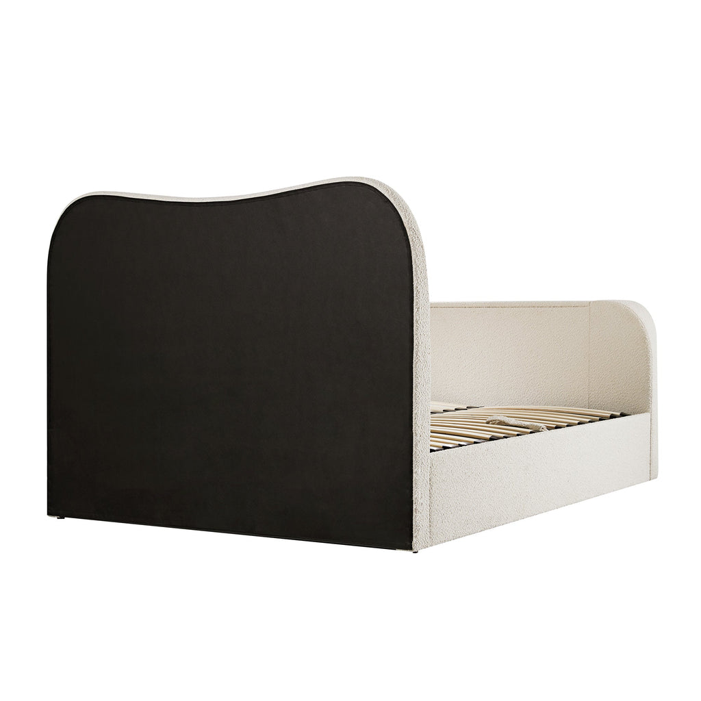 Egerie Curved Headboard Beige Boucle Ottoman TV Bed