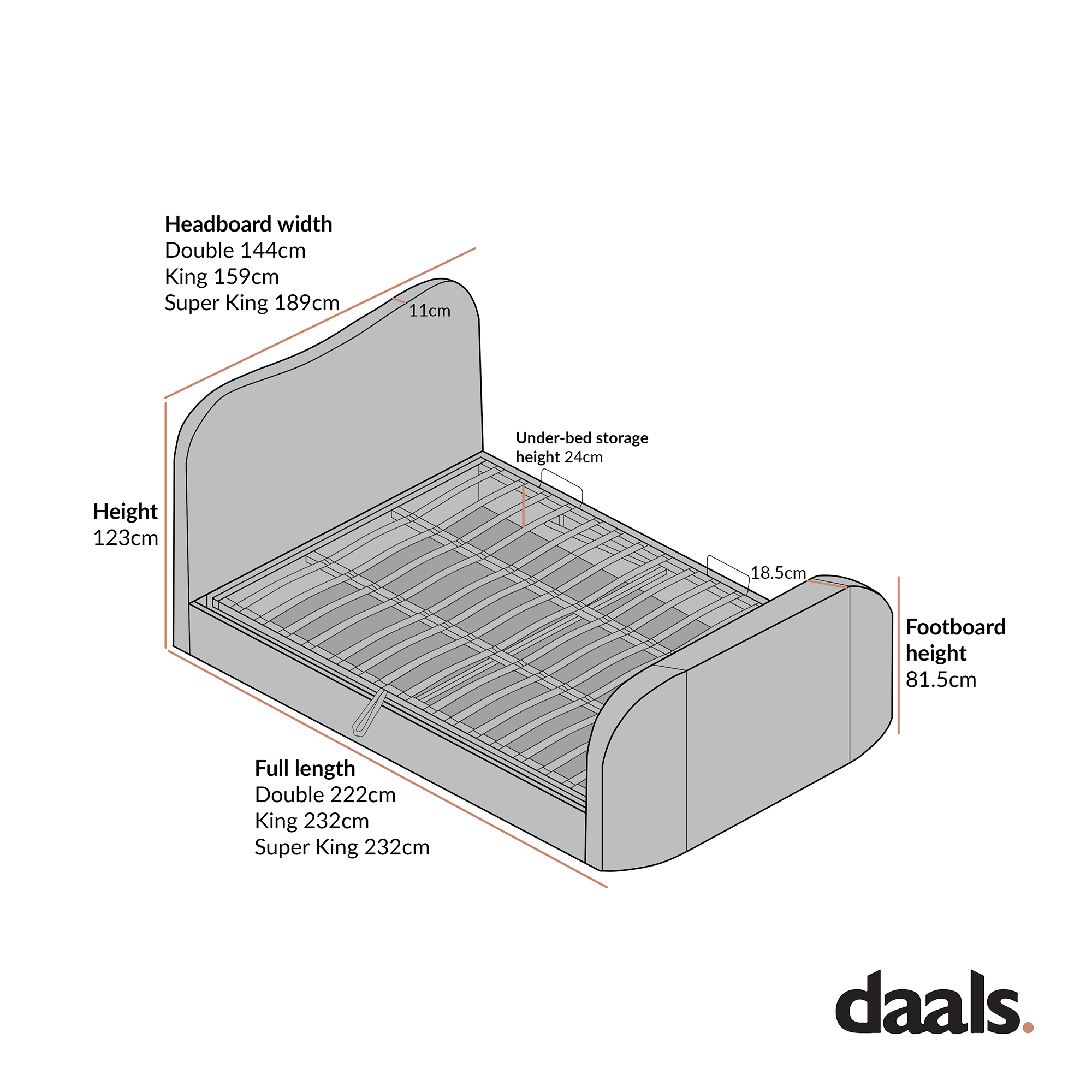 Egerie Curved Headboard Beige Boucle Ottoman TV Bed