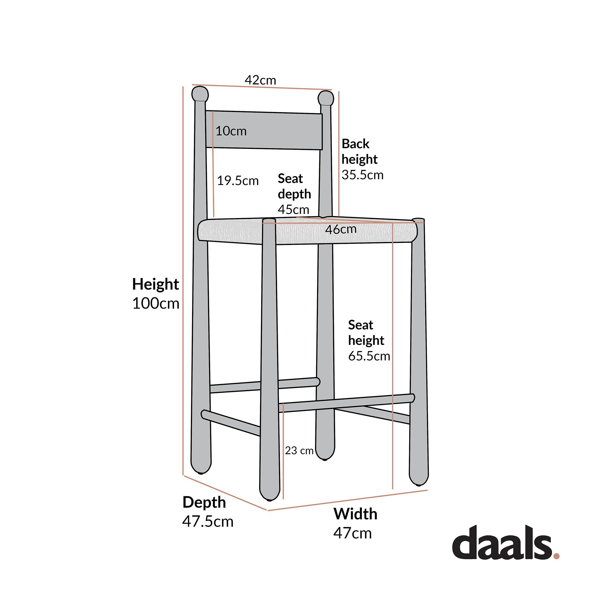 Tama Counter Stool, Light Taupe Boucle | Natural Oak Frame