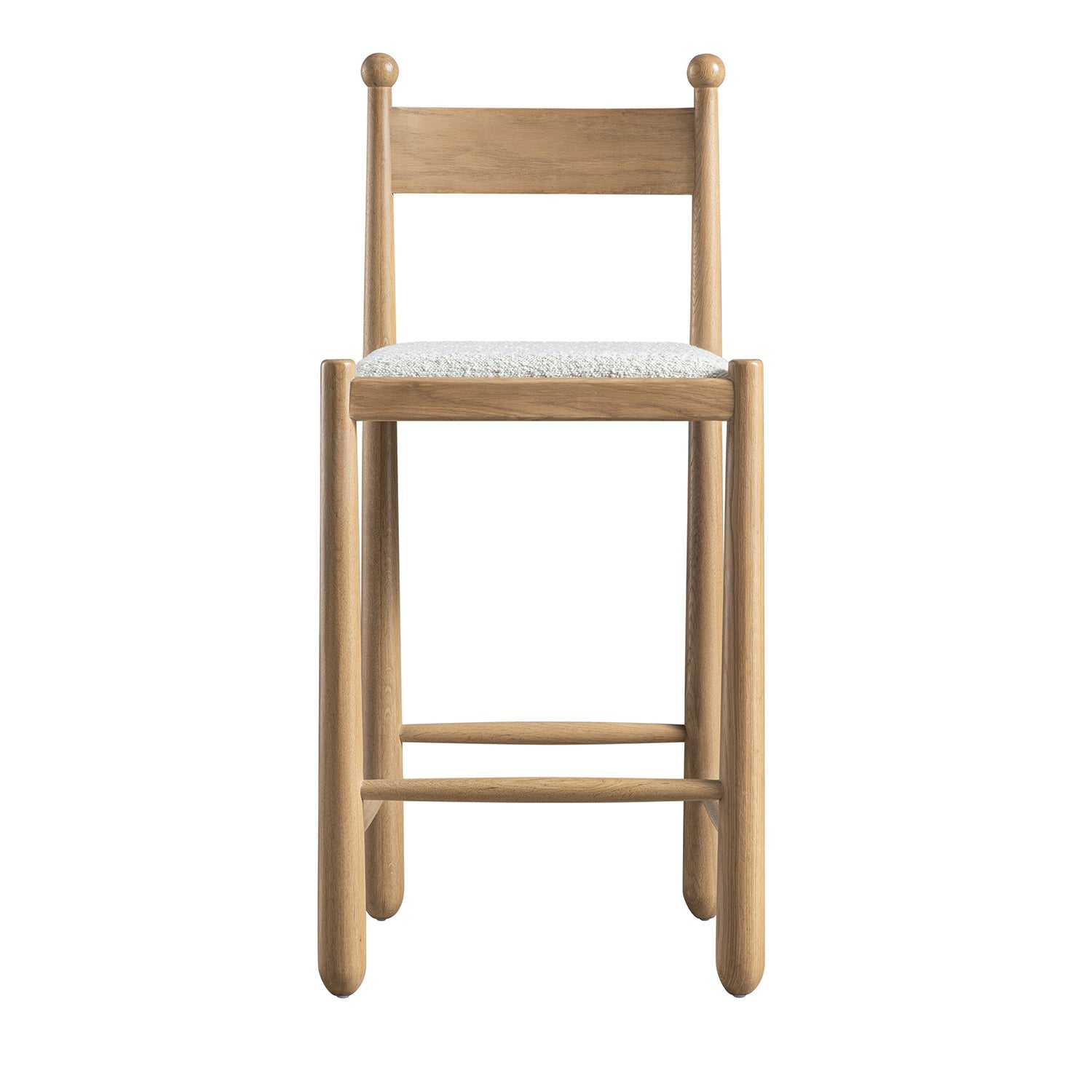 Tama Counter Stool, Ecru Boucle | Natural Oak Frame