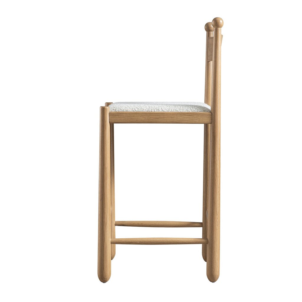 Tama Counter Stool, Ecru Boucle | Natural Oak Frame