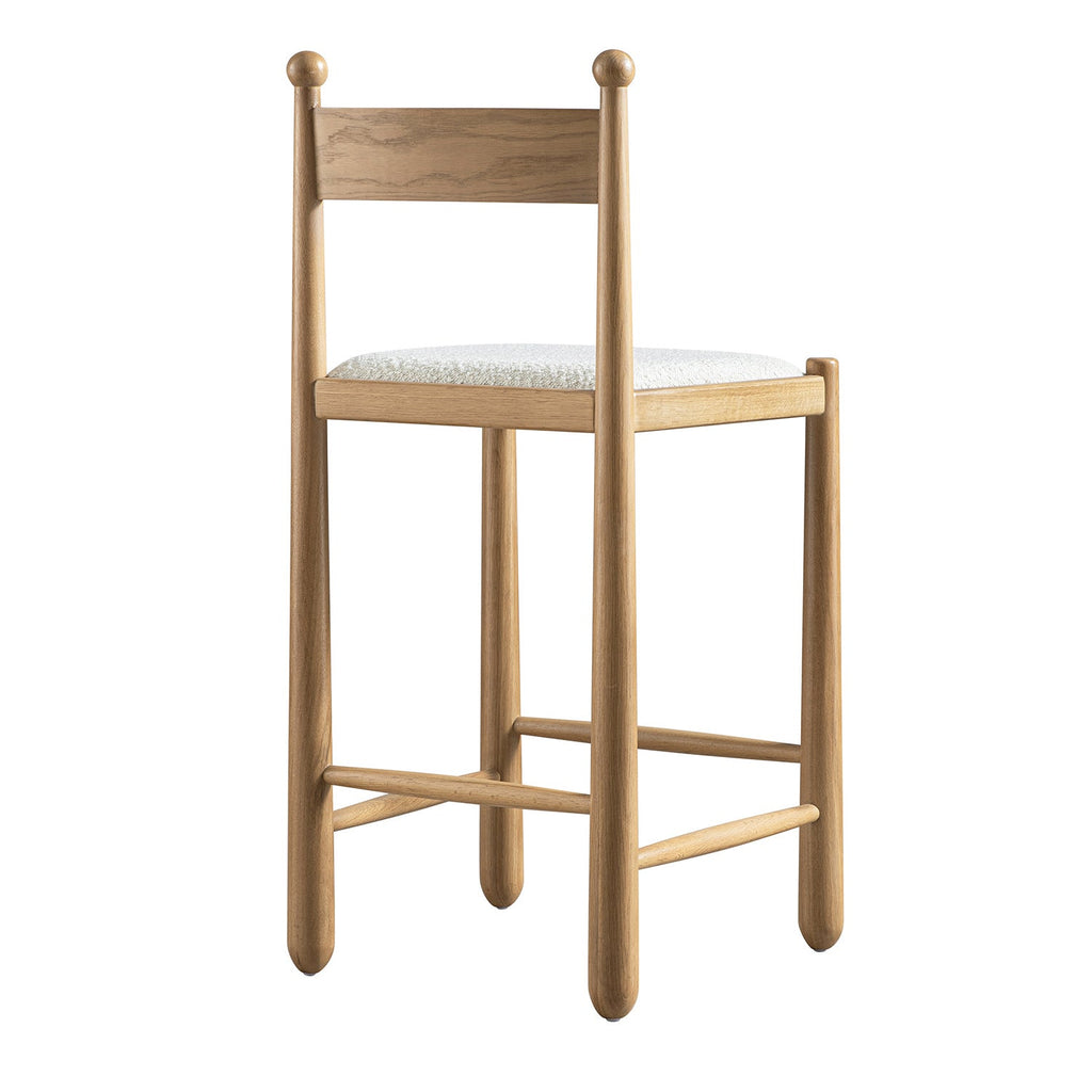 Tama Counter Stool, Ecru Boucle | Natural Oak Frame